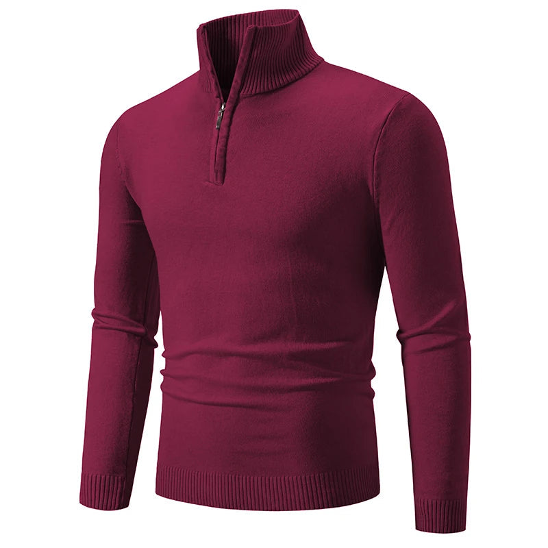 Warm Mens Quarter Zip Fleece Sweater