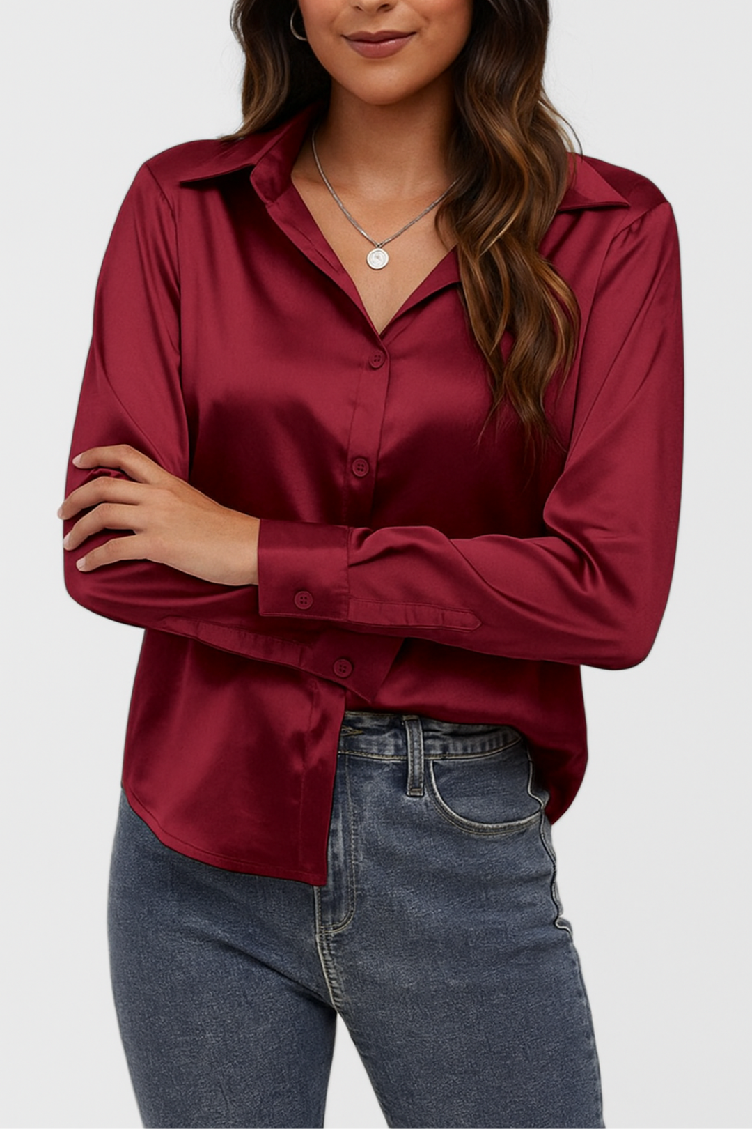 Classic Ladies Button Front Shirt