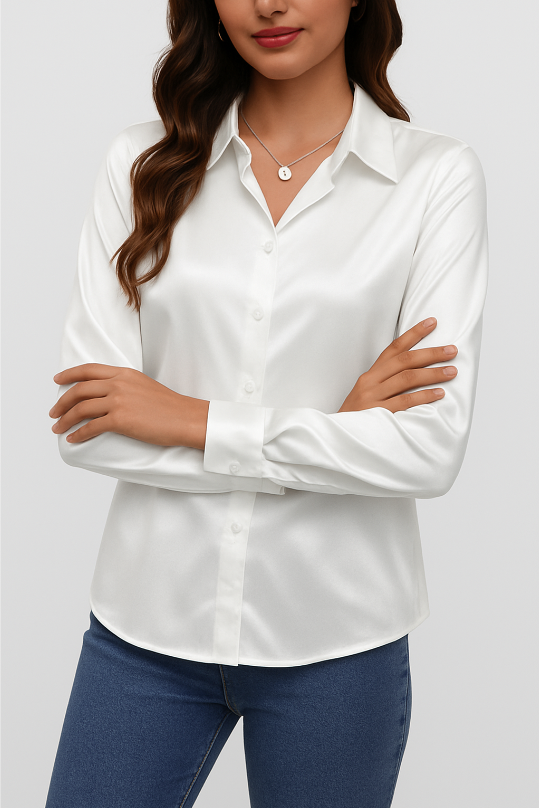 Classic Ladies Button Front Shirt
