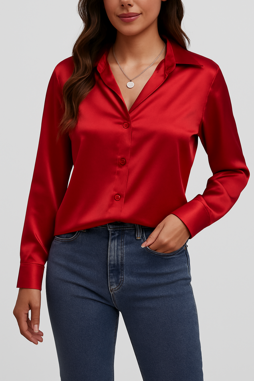 Classic Ladies Button Front Shirt