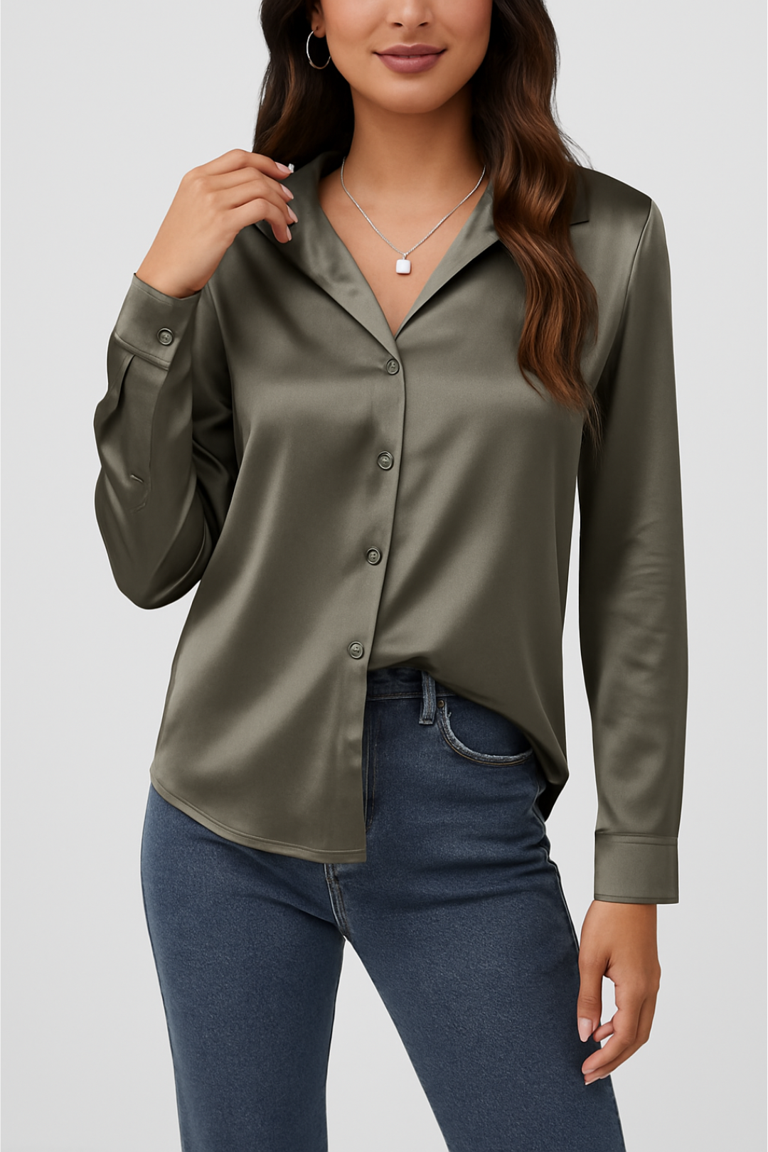 Classic Ladies Button Front Shirt