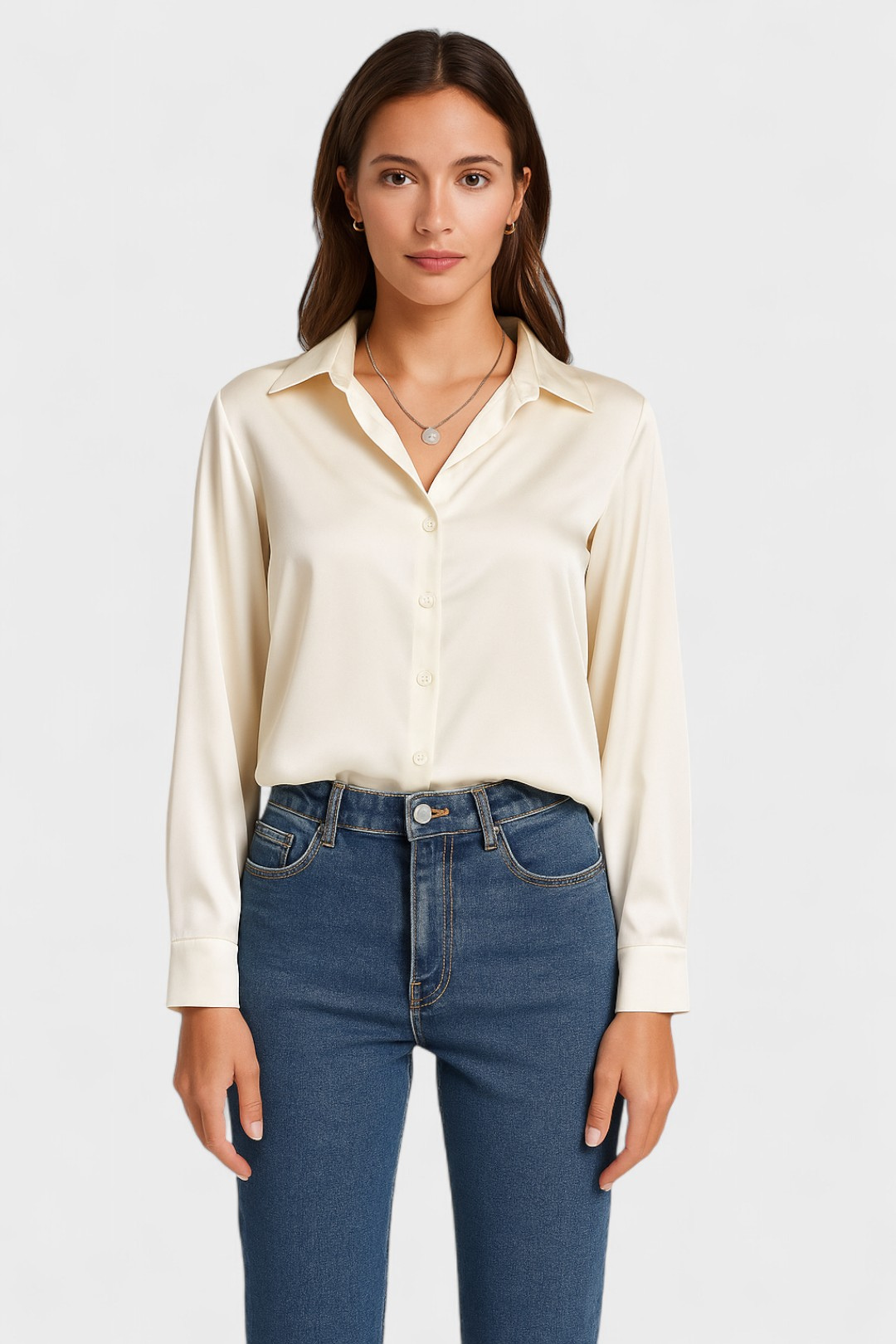 Classic Ladies Button Front Shirt - OutfitLondon