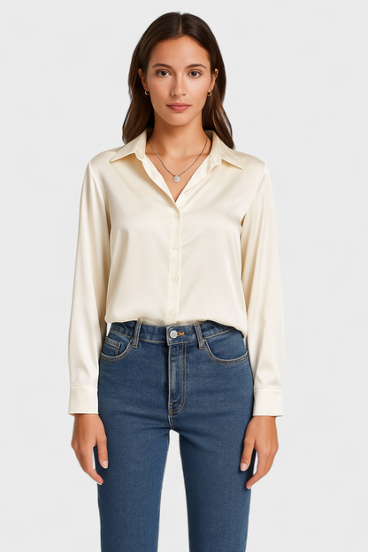 Classic Ladies Button Front Shirt - OutfitLondon