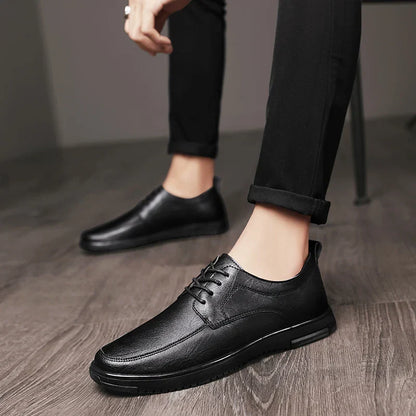 Brown Real Leather Oxford Shoes