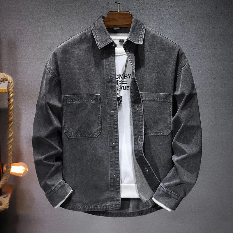 Men's Midweight Denim Jacket Structured Fit Blue