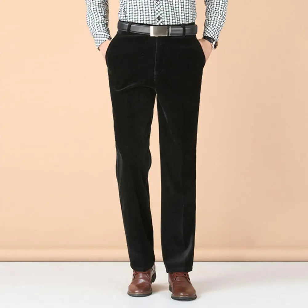 Regular Fit Straight Cotton Mens Pants - OutfitLondon