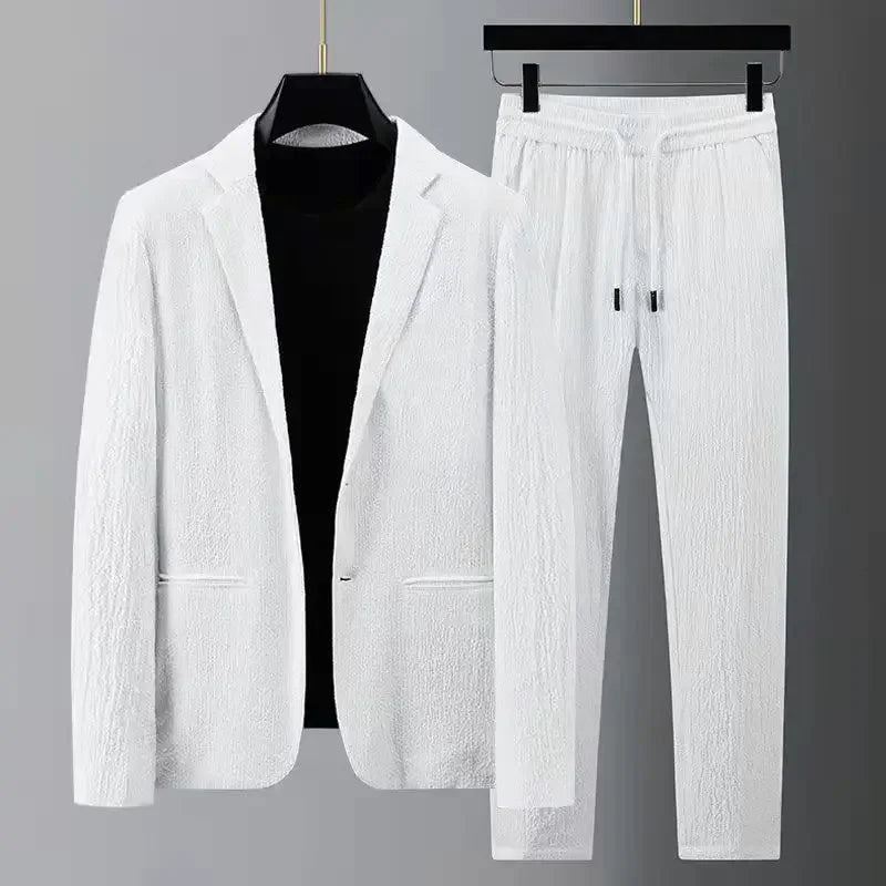 Men's Slim Fit Drawstring Suit Pants - OutfitLondon