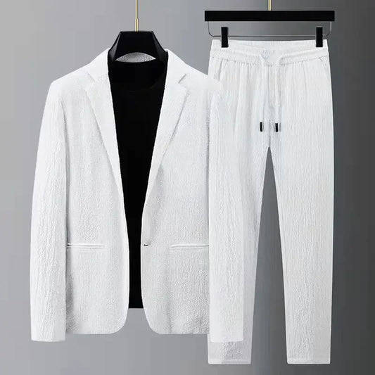 Men's Slim Fit Drawstring Suit Pants - OutfitLondon