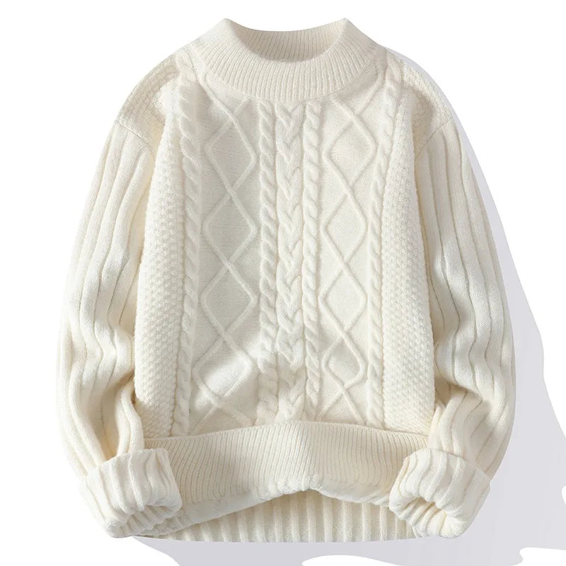 Traditional Style Crew Neck Men's Sweater