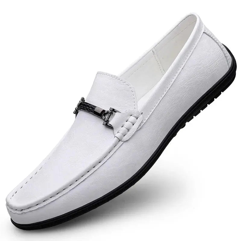 Elegant Leather Slip On Loafers
