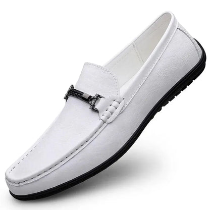 Elegant Leather Slip On Loafers
