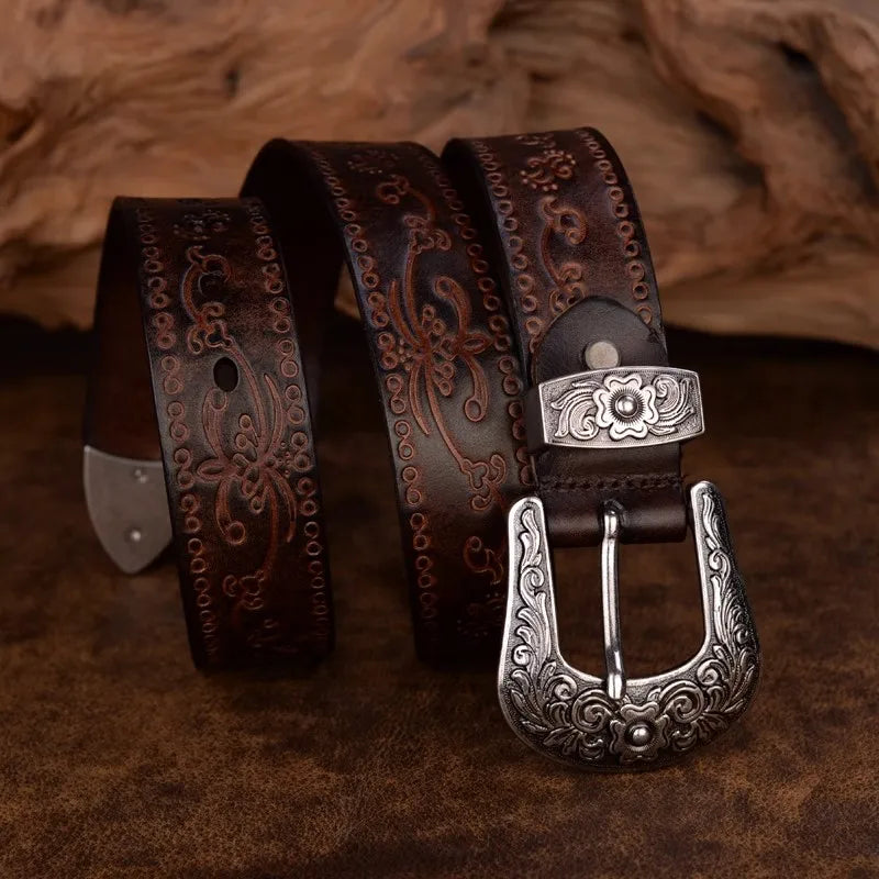 Stylish Leather Cowboy Belt