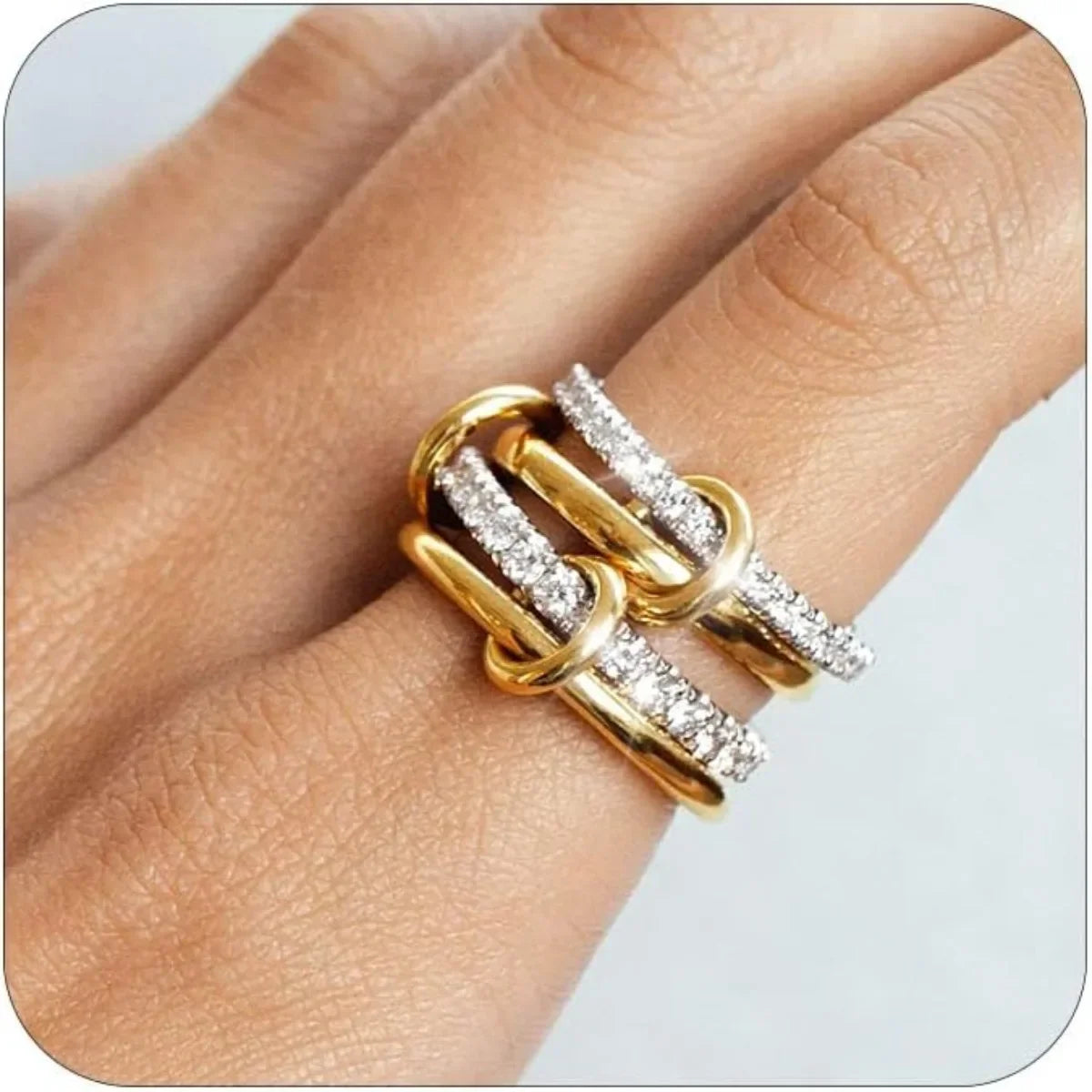 Classic Two Tone Copper Ring Set - OutfitLondon