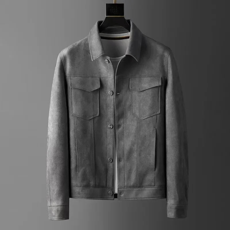 Men's Slim Fit Black Leather Jacket - OutfitLondon