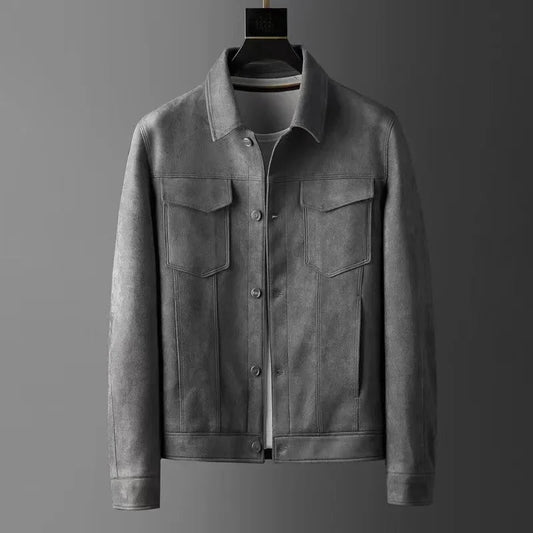 Men's Slim Fit Black Leather Jacket - OutfitLondon