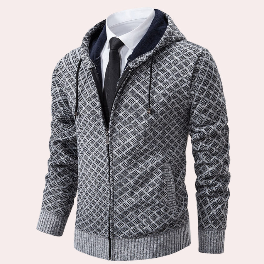 Stylish Men's Knit Hoodie Sweater