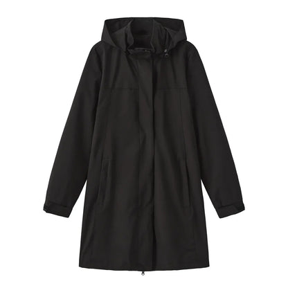 Rainproof Fitted Ladies Long Coat