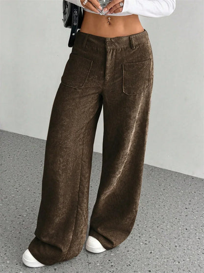 Relaxed Fit Cotton Cord Pants