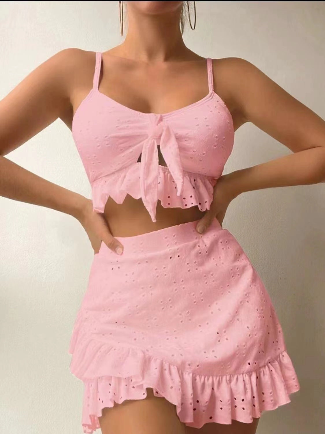 Chic Ruffled 3 Piece Swimsuit Set - OutfitLondon