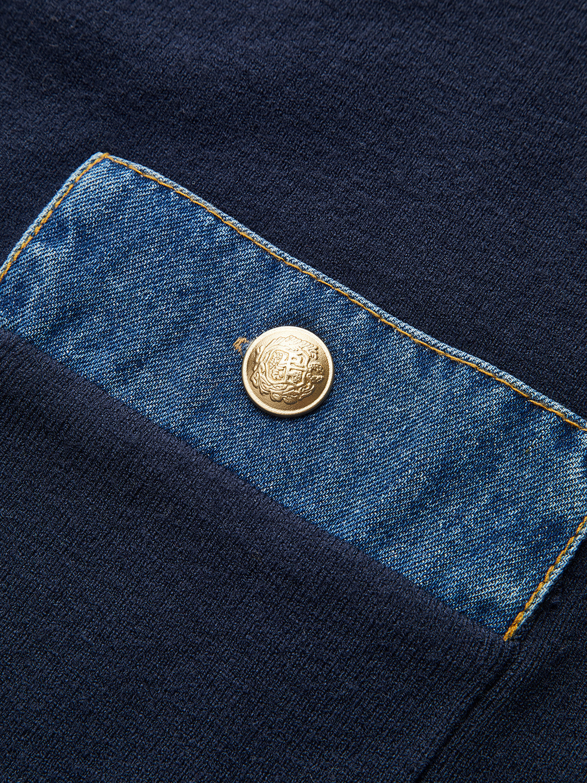 Sexy Nautical Denim Trim Sweater Jacket