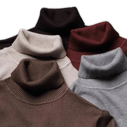 Men's Shetland Wool Turtleneck Sweater