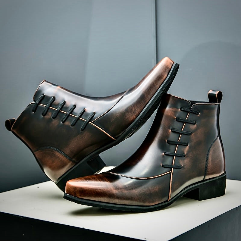 Men's Leather Dress Boots - OutfitLondon