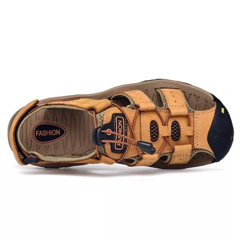 Comfortable Leather Arch Support Walking Sandal Tan