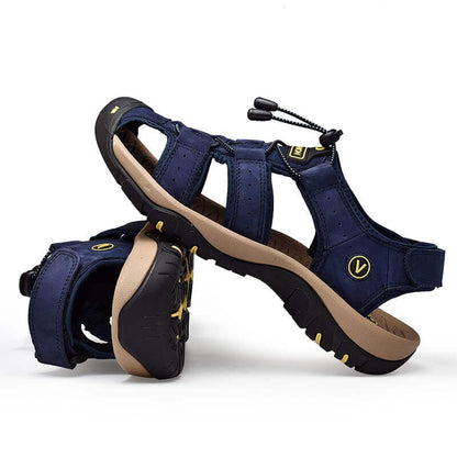 Comfortable Leather Arch Support Walking Sandal Blue