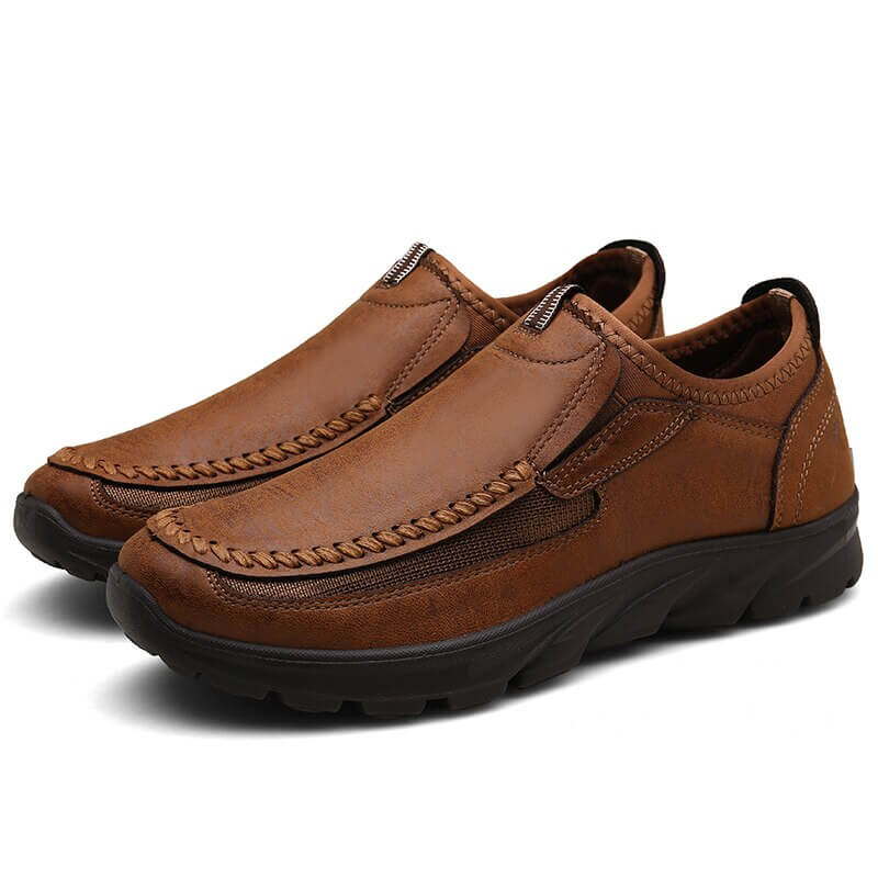 Relaxed Fit Soft Brown Slip On Shoes