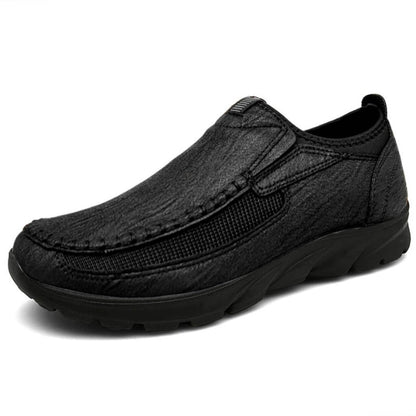 Soft Casual Breathable Slip On Shoes Black - OutfitLondon