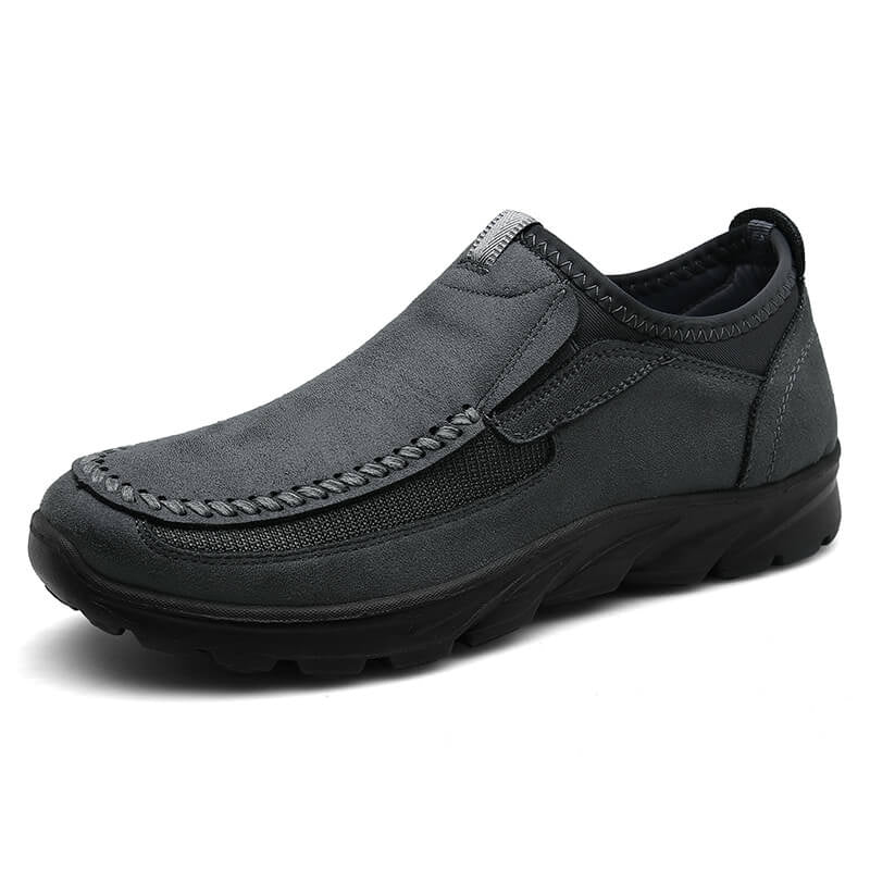 Lightweight Airy Slip On Loafer Shoes Gray - OutfitLondon