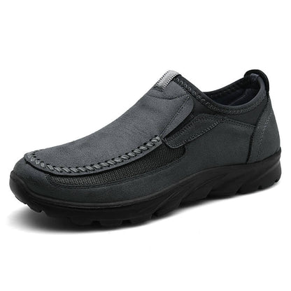 Lightweight Airy Slip On Loafer Shoes Gray - OutfitLondon