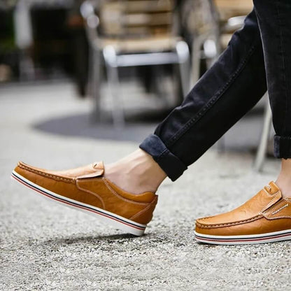 Classic Leather Moccasin Loafers Brown
