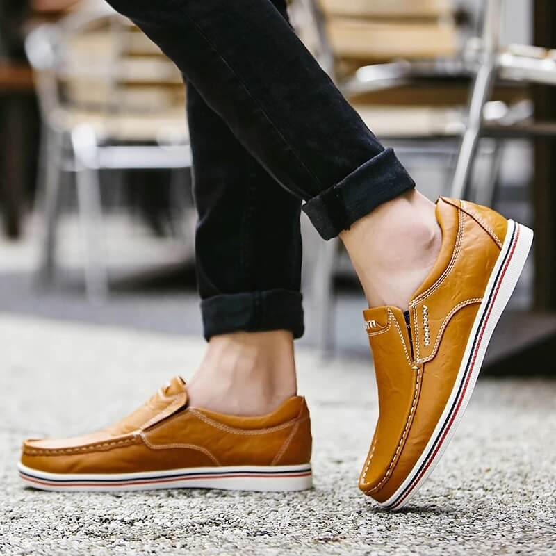 Classic Leather Moccasin Loafers Brown