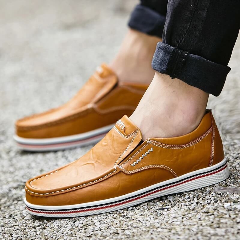 Classic Leather Moccasin Loafers Brown