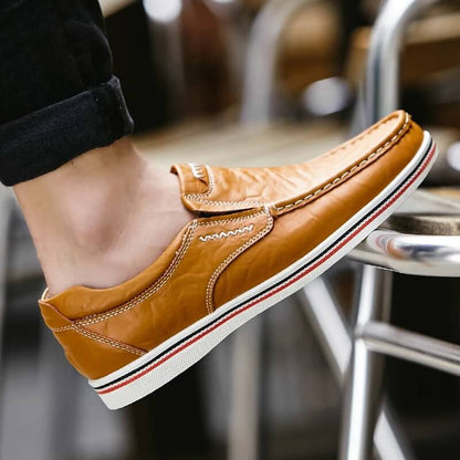 Classic Leather Moccasin Loafers Brown