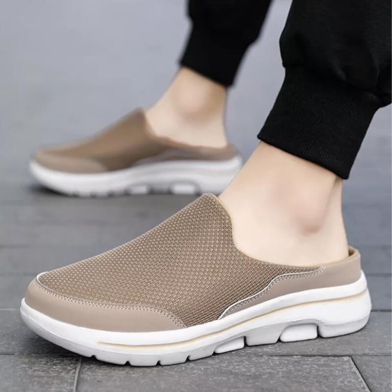 Soft Orthopedic Slippers Beige Mule Shoes