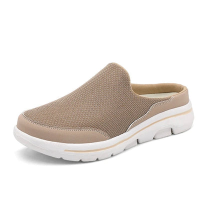 Soft Orthopedic Slippers Beige Mule Shoes - OutfitLondon