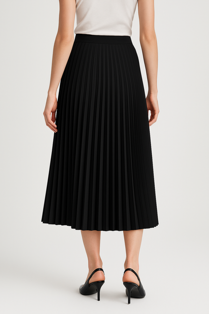 Flattering High Waist Flowy Satin Skirt