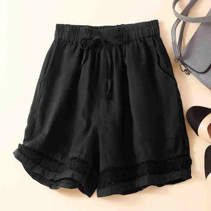 Casual Fit Embroidered Drawstring Shorts - OutfitLondon