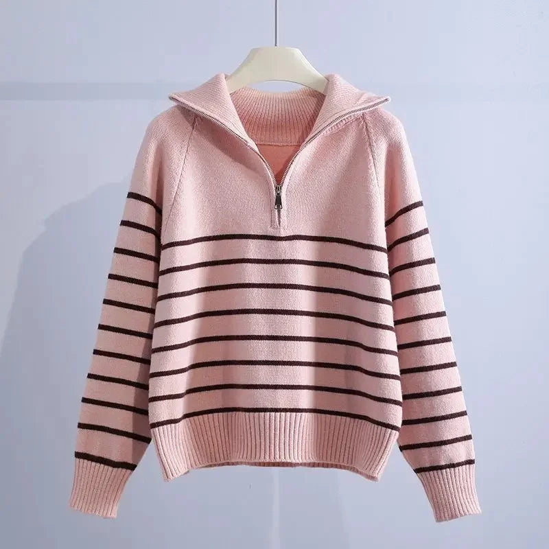 Vibrant Print Round Neck Pullover Sweater