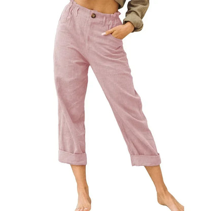 Comfortable Summer Linen Pants for Women with Pockets