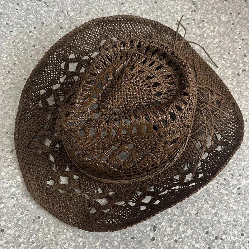 Classic Western Hat with Earthy Brown Beads