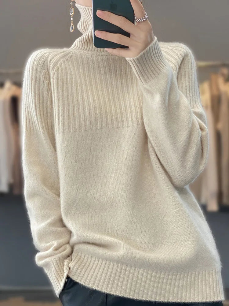 Warm Women's Classic Wool Crew Neck Sweater