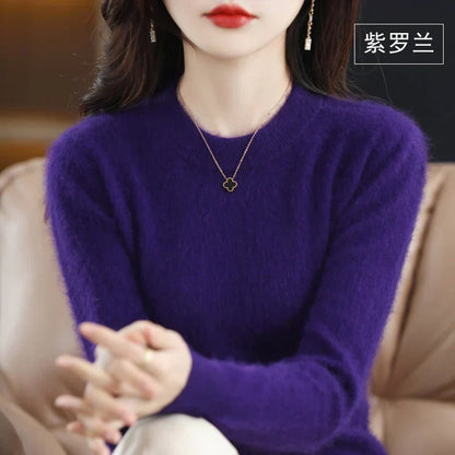 Cozy Ladies Classic Crew Neck Cashmere Sweater