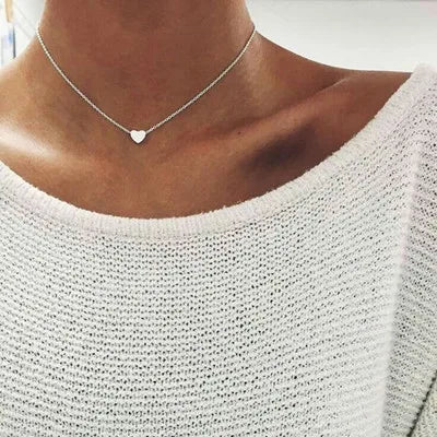 Delicate Multi-Layer Gold Silver Heart Necklace