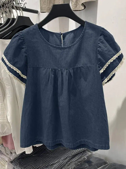Stylish Decorative Patch Jeans Shirt - OutfitLondon