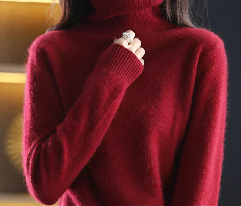 Women's Soft Luxury Cashmere Crew Neck Winter Sweater