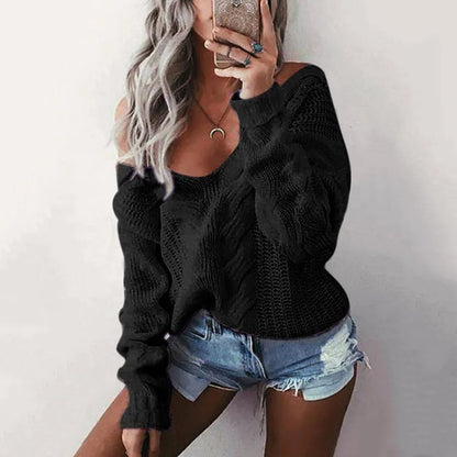 Women's Big Soft Long Sleeve Knit Sweater