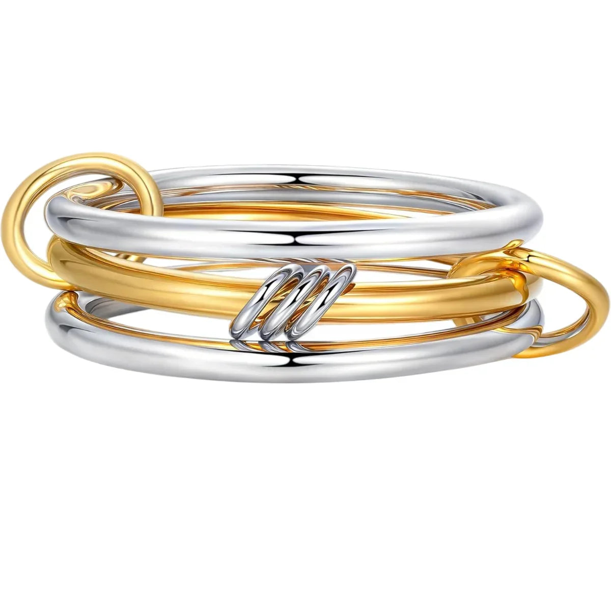 Classic Two Tone Copper Ring Set